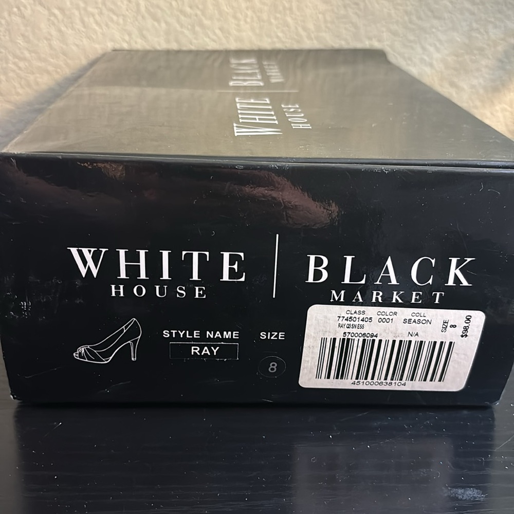 White House Black Market Women's Peep Toe Stiletto Heels "Ray" size 8 - Picture 7 of 7
